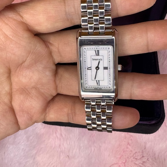 TIFFANY AND CO. Classic Rectangle Roman Watch Quartz AUTHENTIC - Picture 3 of 8